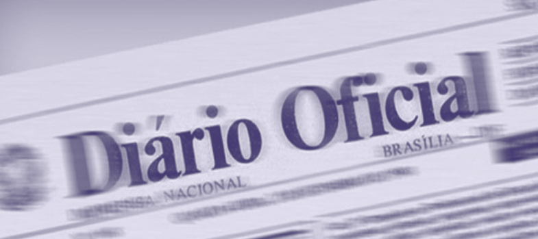 Jornal com título 'Diário Oficial'